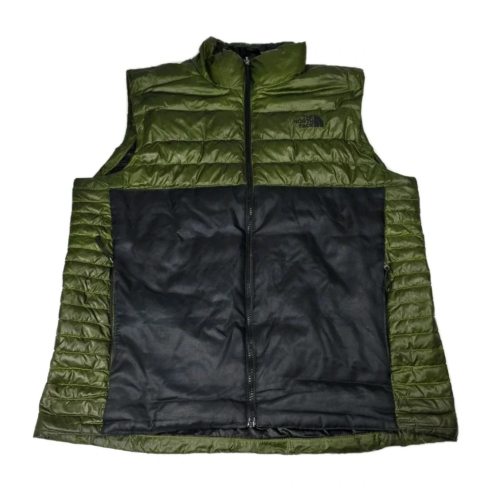 The North Face Goosedown Large Green Black Puffer Vest Insulated‎ Lightweight